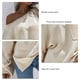 thumbnail image 5 of Suéter de punto de manga larga de color puro y sencillo para mujer, color albaricoque, cuello redondo, bolsillo, 5 of 6