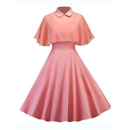 50s Womens Vintage Rockabilly Pinup Strap Flare Swing Evening Formal ...