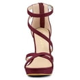thumbnail image 3 of BLISSFUL STEP Women's Solid Color Stiletto Heel Zipper Ankle Strap Platform Sandals, 3 of 7