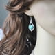 thumbnail image 4 of Vintage Pendientes de Turquesa para Adolescentes Minimalista Cuff Piercing Studs Pendientes de moda, 4 of 8