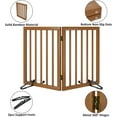 thumbnail image 6 of Smart FENDEE Bamboo Dog Gates for Doorways Freestanding Pet Gate, 2 Support Feet, 24"H, Walnut, 6 of 7