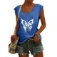 thumbnail image 2 of Camisetas sin mangas con cuello en V de verano para mujer, camisetas de manga corta con estampado de mariposa Retro OAVQHLG3B Store lin121212, 2 of 5