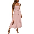 thumbnail image 5 of Jusfitsu Summer Dress for Women Wedding Guest Dresses Sleeveless Split Midi Formal Dress Cocktail Party Elegant, 5 of 8