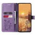 thumbnail image 3 of Wallet Case for Motorola Moto G Power 2021, Magnetic Flip Kickstand Emboss Butterfly PU Leather Protective Phone Cover with Wrist Strap & Card Slots, Purple, 3 of 8