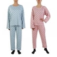 thumbnail image 6 of Women’s Cotton Flannel Long Sleeve Pajamas PJ Set&nbsp;Cute Polka Dot Print Long Sleeve Pyjamas Set Top Trousers Pajamas, 6 of 8