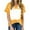 Yellow, variant on Giftesty Blouses for Women Dressy Casual Women's Tops Women's Fashion Casual Loose Blouse Printing V Neck T-Shirt Blouse Print Tee
