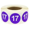 thumbnail image 1 of Purple Number 17 Stickers 0.75 Inch 500 Labels On A Roll, 1 of 1