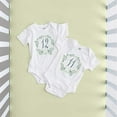 thumbnail image 3 of JumpOff Jo - Milestone Onesies - 12 Pack White Bodysuit Baby Shower Set - Seize The Moments: Botanical, 3 of 6