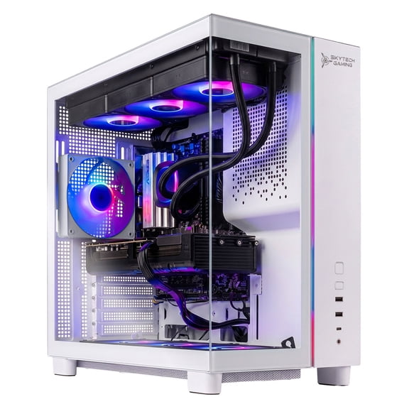 Skytech Gaming Tempest Gaming PC, AMD Ryzen 7 9800X3D 4.7GHz, NVIDIA RTX 5070 Ti 16GB VRAM, 2TB Gen4 NVMe SSD, 32GB DDR5 RAM 6000, 850W GOLD ATX 3 PSU, 360 ARGB AIO , Wi-Fi 5, Windows 11, Desktop