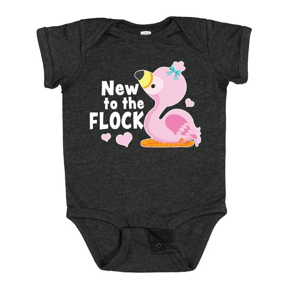 Inktastic New to the Flock Cute Baby Flamingo Boys or Girls Baby Bodysuit