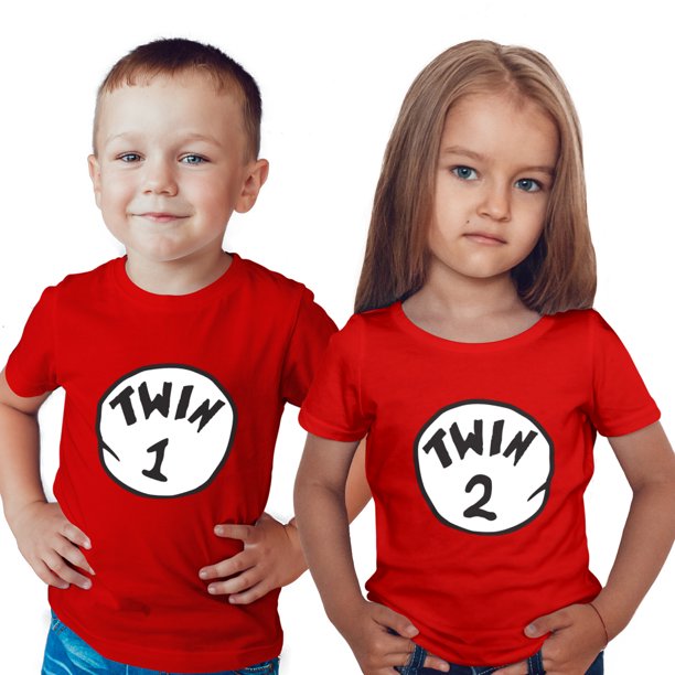 Nursery Decals and More Twin Boy and Girl Shirts, Twin 1 Twin 2