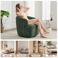 thumbnail image 4 of JURANYAZHU Lambswool Swivel Accent Chair, 360-Degree Barrel Armchair, Modern Reading Chair for Living Room, Fully Assembled, Green, 4 of 8