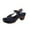 Blue, variant on Summer Sandals for Women 2025 Thick Heel Slip-On Peep Toe Causal Daily Shoes with Buckle for Women Beach Vacation Fashion
