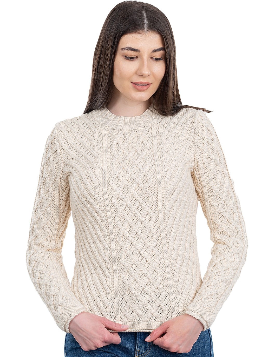 SAOL Irish Aran Fisherman Tunic Fitted 
