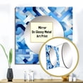 thumbnail image 3 of Designart "Striped Symmetry In Blue And White" 0 Blue Large Square Mirror - Square Bedroom Mirror Printed Wall Decor - Modern Square Printed Wall Mirror Art, 3 of 5