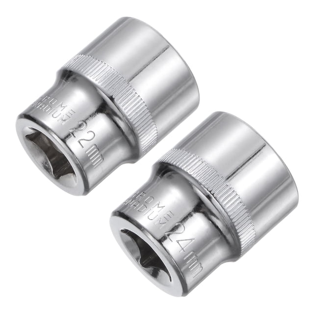 Llave de vaso poco profunda de 6 puntos, 22mm 24mm 1/2" Cr-V