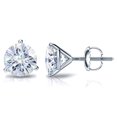 thumbnail image 1 of 14k White Gold Round Moissanite Stud Earrings (2ct TGW, 6.5mm, H-I) 3-Prong Martini, Screw-Back by Diamond Wish, 1 of 3