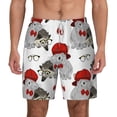 thumbnail image 2 of Picia Rabbit And Hedgehog pattern Mens Swim Trunks with Compression Liner Stretch Beach Shorts Quick Dry with Zipper Pockets No-Chafing Board Shorts-3X-Large, 2 of 9