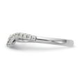 thumbnail image 3 of 14K White Gold Ring Band Wedding Diamond Round Contoured , Size 5, 3 of 7