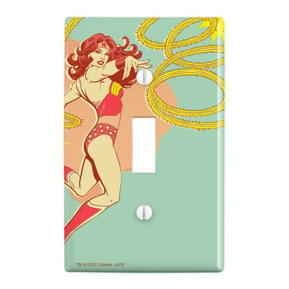 Wonder Woman Golden Lasso Plastic Wall Decor Toggle Light Switch Plate Cover