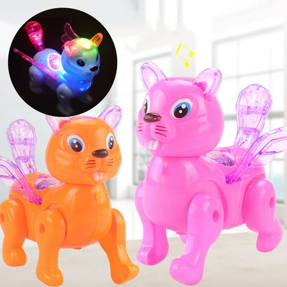 Funny Dog Squirrel Animal Musical Lighting with Leash Walking Doll Kids Toy Gift