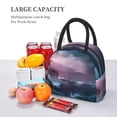 thumbnail image 5 of Fotbe lighthouse Waves Torrential Rain Pattern Lunch Bag, Insulated Lunch Box, Small Leakproof Cooler Food Lunch Containers Reusable High Capacity Lunch Tote Bags for Work, Travel, Outdoor, 5 of 6