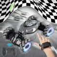 thumbnail image 2 of Gesture Sensing RC Stunt Car with Light & Music,Gesture Sensing Twist Car,Drift Stunt 2.4GHz Remote Control Cars, 360° Flips Rotating Off Road Vehicle for Kids Gifts (Black), 2 of 5