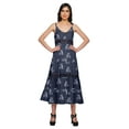 thumbnail image 1 of Moomaya Robe Longue Maxi Imprimée pour Femmes Sans Manches à Col en V Décontractée Évasée Kurta, 1 of 6