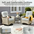 thumbnail image 6 of Ovios 3 Pieces Patio Furniture Set 2 Swivel Rocking Chairs Wicker Glider Chairs with Side Table for Backyard or Balcony, 6 of 8