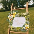 thumbnail image 2 of 2 piezas de corona de arco de boda, telón de fondo Floral, flores de seda hechas a mano, botín de flores artificiales para puerta de granja, pared de Amarillo, 2 of 8
