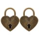 thumbnail image 4 of Heart Lock Key Lock Household Supplies Lock Household Supplies 2 Sets Heart Lock Metal Vintage Padlock Household Craft Supplies With Keys 30x39mmBronze ANGGREK Bronce, 4 of 8