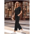 thumbnail image 3 of MOYIKO 2 Piece Sets for Women Casual Summer Travel Vacation Outfits Short Sleeve Tops Wide Leg Pants with Pockets Lounge Sets, 3 of 7