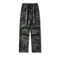 thumbnail image 4 of Men's Camo Cargo Pants Fall Winter Combat Military Casual Streetwear Drawstring Trousers CE2 Pant, 4 of 9