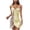 Yellow, variant on JSGEK Women Sheer Lace and Satin Panel Chemise Dress Bow Accent Adjustable Straps Nightwear Lingerie Set Red XL