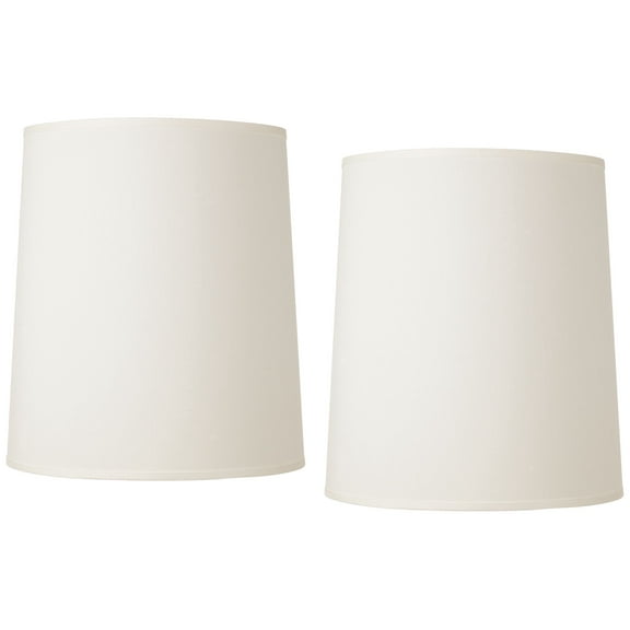 Springcrest Set of 2 Tall Drum Lamp Shades Off-White Large 14" Top x 16" Bottom x 18" High Spider Replacement Harp Finial Fitting