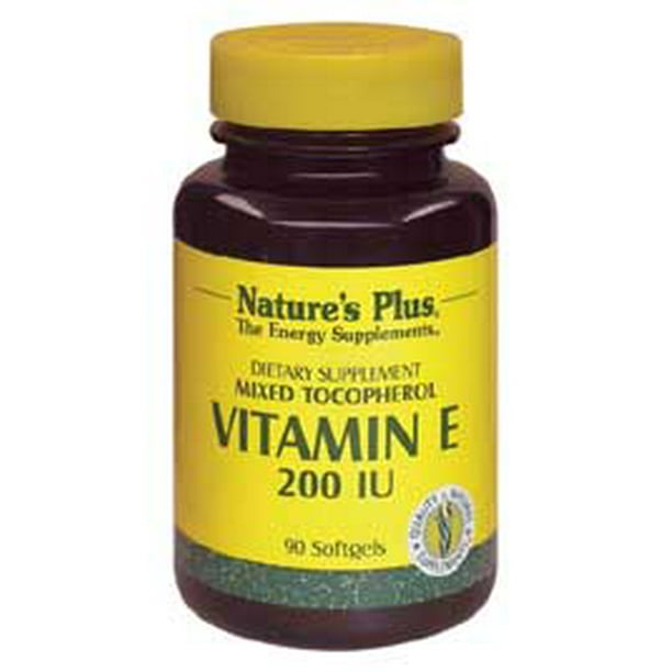 Vitamin E Mixed Tocopherol 200 IU Nature's Plus 90 Softgel Walmart