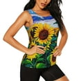 thumbnail image 2 of Wukai Landscape With Sunflowers Print &nbsp;Women's Workout Tank Top Mesh Yoga Shirts Athletic Running Tank Tops Athletic Gym Shirts - XX-Large, 2 of 8