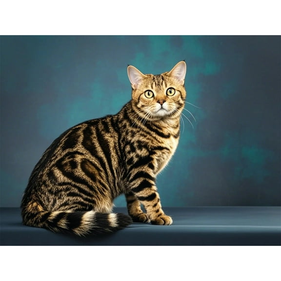 Bengal Cat Kitten Diamond Art 5D Diamond Painting DIY Kits Full Round Drill Crystal by Number Stitch Handmade Arts and Crafts for Living Room Home Wall Decor 12x16 inch / 30x40cm