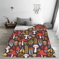 thumbnail image 5 of Salouo Mushrooms And Leaves Print Bed Blankets,Flannel Blanket Comfortable Air Conditioning Blanket Lightweight Blanket for Sofa Bed Travel & Couch -60"x50", 5 of 8
