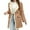 Khaki, variant on Mid Length Faux Suede Jacket Womens Thicken Sherpa Fleece Lined Pea Coat Notched Collar Double Breasted Overcoat (M, Brown)
