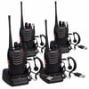 ESYNIC 4pcs 16 Channel Walkie Talkie Two-Way Radio Walkie Talkie USB Cable Charging 5km Long Range UHF 400- 470MHz Walky Talky With Earpieces Flashlight Single Band FM Handheld Transceiver Outdoor