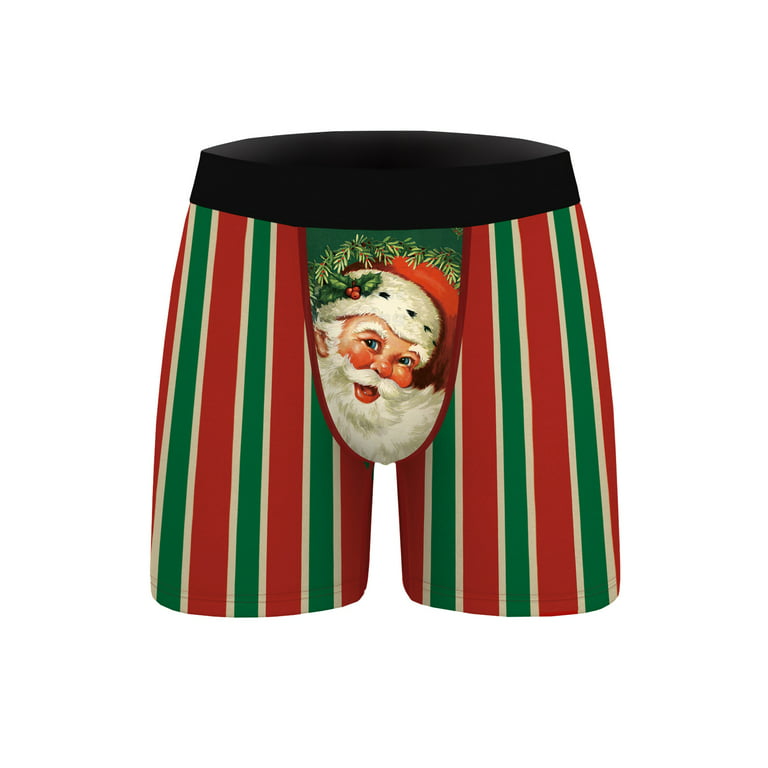 Christmas Underwear for Men Boxers Briefs Panties Funny Xmas