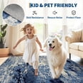 thumbnail image 4 of Modern Abstract Runner Rug – Washable, Mark Resistant, Non-Slip, Low Pile Carpet for Hallway, Kitchen, Bedroom, Laundry – Collapsible, Non-Shedding – Blue, 2x6ft (61x183cm), USA Stock, 4 of 7