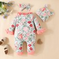 thumbnail image 4 of HCNTES Baby Sleepers Girl Footless Infant Long Sleeve Floral Prints Pullover Newborn Jumpsuit Clothes Loungewear Pjs Onesie Pajamas Romper Outfits, 4 of 6