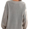 thumbnail image 3 of Suéter de mujer suelto y moderno con cuello en V, suéter informal versátil de punto sexy, blanco 2xl, 3 of 3