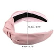 thumbnail image 4 of Diademas de cuero de PU anudadas cruzadas, Diadema ancha de moda antideslizante para mujeres, rosa, 2.78''x1.73'', 4 of 7