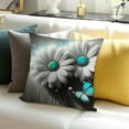 thumbnail image 3 of Wuche Blue Butterfly White Daisy Square Throw Pillow Cover for Living Room Couch Bed Sofa Short plush Pillow Cushion Case for Farmhouse Home Decoration Set of 1 18*18inch, 3 of 5