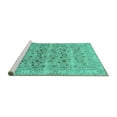 thumbnail image 2 of Ahgly Company Machine Washable Indoor Square Persian Turquoise Blue Traditional Area Rugs, 8' Square, 2 of 4