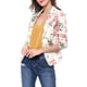 thumbnail image 3 of Blazer ajustado para mujer INSPIRE CHIC con solapa de muesca, chaqueta de traje de trabajo abierta con estampado, 3XL, blanca con flores, 3 of 8