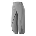 thumbnail image 3 of Sexy Dance Women Trousers Wide Leg Yoga Pants High Waist Palazzo Pant Stretch Bottoms Casual Workout Light Gray XL, 3 of 7
